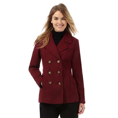The Collection Dark red double breasted coat